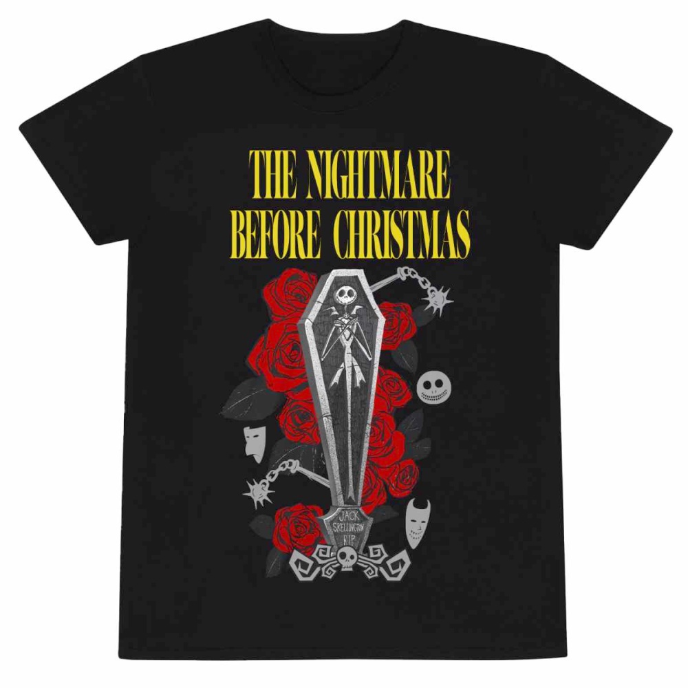 Disney The Nightmare Before Christmas - Jack Coffin Herren T-Shirt - Schwarz